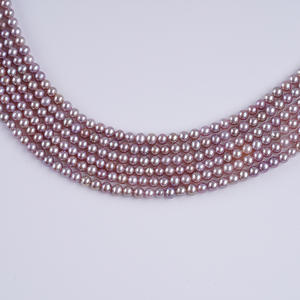 Perles d'eau douce naturelles Zhuji, perles rondes blanches et roses de 3 à 4 mm pour la fabrication de bijoux en gros - Product Image 4