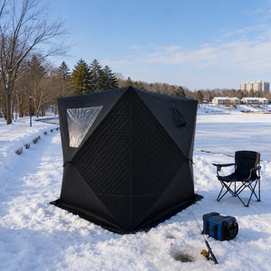 Tente de sauna Warmfire 4 saisons style <span class=keywords><strong>tipi</strong></span>, en tissu Oxford 600D imperméable, triple couche, avec cheminée, pour 6 personnes, ouverture rapide, pour le camping en plein air - Product Image 4