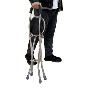 Canne pliante en acier inoxydable pour personnes âgées avec trois pieds, chaise portable, support de massage santé - Product Image 1