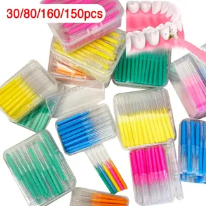 Brosse interdentaire de type I, 30/80/150/160 pièces, 0.6-1.5Mm, nettoyage entre les dents, soins buccaux, soins orthodontiques, fil dentaire en forme de I - Product Image 1