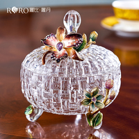 RORO Décoration de table moderne et luxueuse pour la maison et le bureau, idéale pour les cadeaux, avec verre transparent scintillant pour la conservation des fruits frais et les fêtes