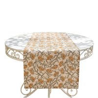 Chemin de table à imprimé floral botanique, chemin de table en coton et lin doux pour cuisine de ferme et décoration de table de mariage