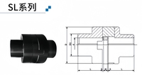 Accouplement flexible à glissement transversal de type SFS SL, en acier traité anti-oxydation, résistant aux chocs, durable, personnalisable OEM, pour usage industriel