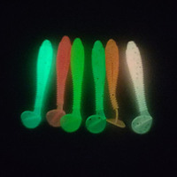Ensemble d'appâts souples 19 pièces combo de leurres de pêche en plastique artificiel brillant appâts souples hameçons ensemble de leurres de pêche souples
