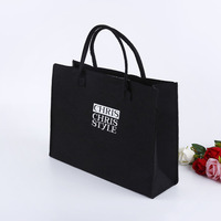 Sac fourre-tout en feutre personnalisé de couleur noire durable pour documents avec logo personnalisé