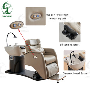 Jincheng Berber Dükkanı Güzellik Salonu Spa Ekipmanları Kuaför Koltuğu, Elektrikli Sırt Masajlı ve Lavabolu Şampuan Koltuğu - Product Image 4