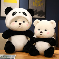 Lindo Peluche de Panda Kawaii, Juguete de Peluche de Algodón Suave con Diseño de Gorro con Capucha, Regalo de Cumpleaños y Navidad para Niños, Personalizado