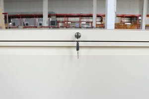 Classeur latéral en acier moderne pour bureau à domicile 4 tiroirs Serrure à clé entièrement extensible Poignée de couleur personnalisable Rangement des fichiers de bureau - Product Image 5