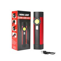 Mini lampe de travail LED multifonction portable avec clip, détection UV, aimant, rechargeable par USB, en ABS