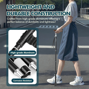 Складная деревянная трость KingGear с регулируемой высотой - Product Image 2