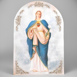 Plaque en bois arquée pour artisanat religieux catholique Offre Spéciale-Notre-Dame du Sacré-Cœur pour panneaux muraux et boîtes en bois Produits en stock - Product Image 1
