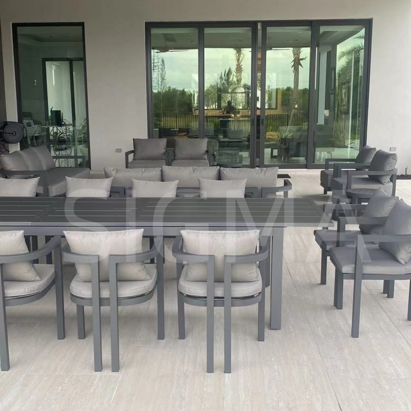 Factory Hot selling outdoor sofa garden terrace aluminum furniture garden sofa set hotel patio outdoor sofa lounge chair