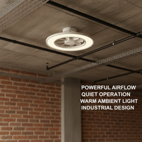 Ventilateur de plafond moderne à moteur DC, LED 3 couleurs, métal, silencieux, télécommande 6 vitesses, pales ABS de 20 pouces, garantie 10 ans, intensité variable