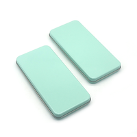 Boîte en métal rectangulaire avec charnière 180*90*20mm, petite boîte métallique pour emballage de bonbons à la menthe avec charnière