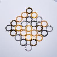 Mousqueton rond en alliage de zinc avec anneau à ressort, boucle métallique, porte-clés, clip pour sangle de sac, crochet de suspension, vente en gros