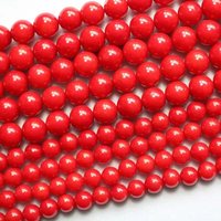 Perles rondes lisses en corail rouge Meihan pour la fabrication de bijoux, la création de bijoux, le bricolage, les cadeaux, la vente en gros