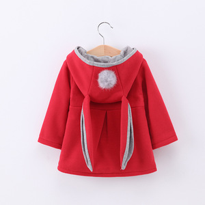 Adorable Chaqueta <span class=keywords><strong>de</strong></span> Invierno para Niñas Pequeñas con Orejas <span class=keywords><strong>de</strong></span> Conejo, Pompones, Botones, Capucha y Forro - Product Image 4