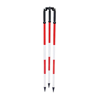 Trépied de Prisme en Aluminium Haute Résistance Rouge et Blanc Télescopique pour GPS RTK GNSS Station Totale