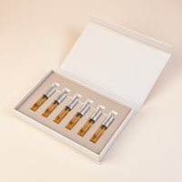 Boîte en carton magnétique à rabat personnalisée en usine avec insert en EVA, emballage de luxe pour échantillons de parfum de 10 ml, sérums de peptides