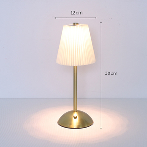 Brass Crystal Fabric Table Ruffle Shade Bell E26 AC Powered Ra 90 Soft Warm White LED <b>Push</b> <b>Button</b> Middle Modern Living Room - Product Image 5