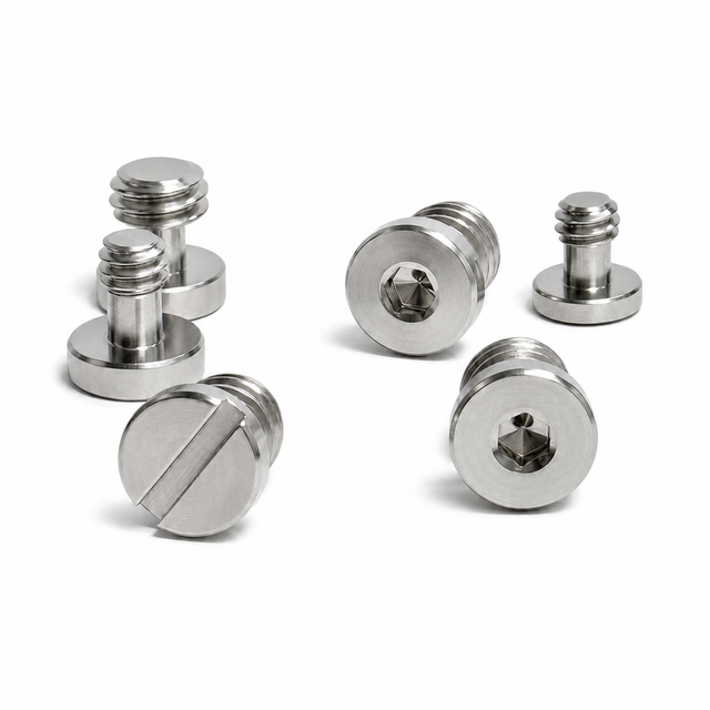 XIJOY CNC Stainless Steel 1/4 3/8 M5 Camera Screw Slotted Hex Socket for Tripod Quick Release Plate Rig Support ISO Standard OEM