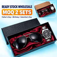 Coffret Cadeau Affaires Montre et Lunettes de Soleil pour Homme – Design Métallique Moderne et Simple, Protection Solaire, Deux Pièces – Stock Usine, Vente en Gros