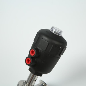 Grado Alimenticio y Farmacéutico Sanitario 45 °   Válvula de Ángulo Neumática de Control de Agua con Abrazadera Triple SS304/316L - Product Image 4
