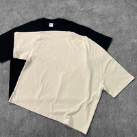 T-shirt surdimensionné lourd 100% coton t-shirts courts Logo personnalisé Boxy Fit blanc Streetwear hommes T-shirt