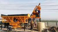 Ligne de production de béton prêt à l'emploi HZS35 de 35 m³/h avec moteur, PLC, élévateur à benne et machine de dosage des agrégats