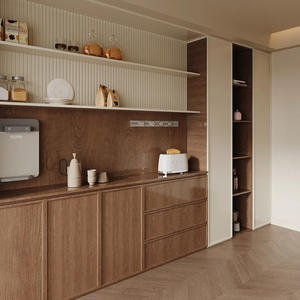 מזנון מודרני בסגנון עתיק מעץ אגוז שחור של JINGSHUN, עץ מלא, גובה מתכוונן, ארון אחסון יוקרתי, ריהוט לבית - Product Image 4