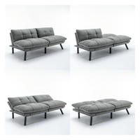 Sofá Minimalista Doble, Sofá de Dos Plazas, Tela de Lino, Sofá Cama Convertible, Fabricante de Bancos Sofá