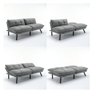 Canapé à double câlin minimaliste causeuse <span class=keywords><strong>2</strong></span> <span class=keywords><strong>places</strong></span> tissu lin canapé de sommeil futon canapé convertible Come bed banc fabricant - Product Image 5