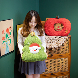 Décorations <span class=keywords><strong>de</strong></span> vacances <span class=keywords><strong>de</strong></span> Noël coussins arbre <span class=keywords><strong>de</strong></span> Noël en peluche poupée mignon bonhomme <span class=keywords><strong>de</strong></span> neige wapiti bébé coussin père noël rouge pomme poupée - Product Image 3