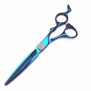 Tijeras de peluquería Hg de 6.0 pulgadas, azules, de acero inoxidable 440C, para entresacar, para diestros, herramientas profesionales de barbería - Product Image 3