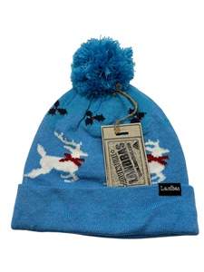 Custom Logo <b>POM</b> <b>POM</b> Jacquard Pattern Beanie Made in Taiwan Woven Label Printing Method for Children - Product Image 5