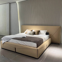 Cadre de chambre à coucher en bois moderne et élégant de taille King de luxe Ensemble complet de meubles de chambre à coucher italienne Master Villa