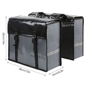 กระเป๋าจักรยานกันน้ำ BSCI Factory Bike Pannier Bags สำหรับใส่ของชำ ขนาด 40 ลิตร แบบคู่ พร้อมสายรัดปรับได้ เหมาะสำหรับจักรยานเสือภูเขา - Product Image 1