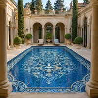 Mosaïque en verre pour piscine, mosaïque artisanale pour le sol de la piscine, design moderne, convient aux piscines, spas et salles de sport