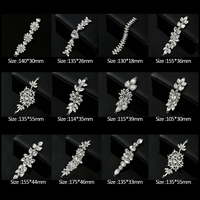 En gros, Applique florale en strass à coudre en verre, style bijoux de mariée, pour accessoires de coiffure et accessoires de vêtement DIY