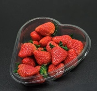 Boîte à fruits en plastique PET en forme de cœur, recyclable, de qualité alimentaire, pour fruits et légumes