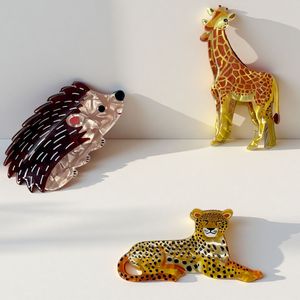 Pinzas para el pelo <span class=keywords><strong>de</strong></span> animales <span class=keywords><strong>de</strong></span> dibujos animados <span class=keywords><strong>de</strong></span> acetato <span class=keywords><strong>de</strong></span> celulosa y plástico al por mayor: gato, pájaro, jirafa, leopardo, mármol francés para mujeres y niños - Product Image 2