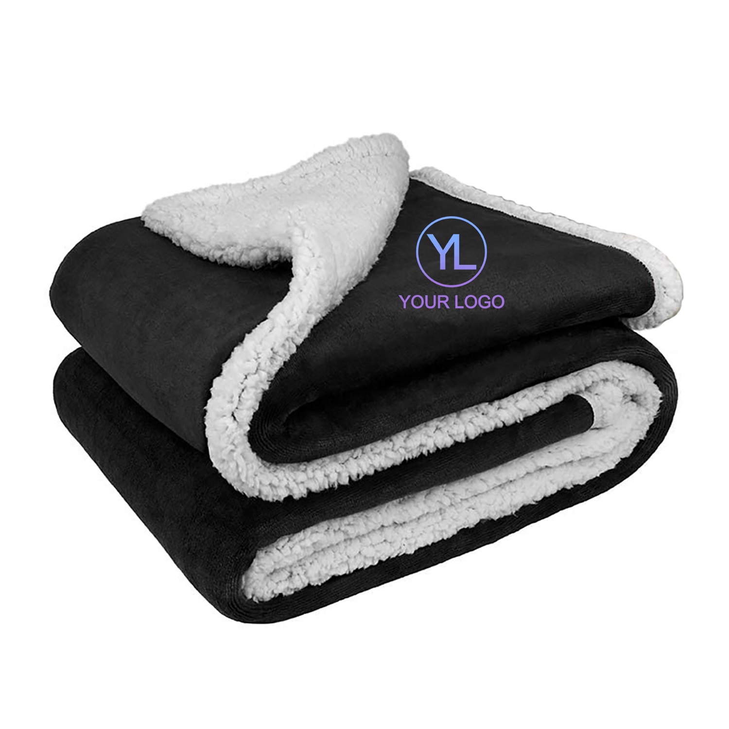 Пользовательский полноцветный принт 140 г/кв. М короткий плюшевый покрытый 60x80 дюймов двухслойный зимний салонный 220 г/кв. М шерпа плед одеяло