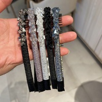 Nouveau serre-tête pour femme 2025, fait main, antidérapant, orné de strass et à dents, polyvalent, pour le lavage du visage et l'extérieur, très tendance
