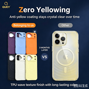 Coques de téléphone portable antichoc et antidérapantes en TPU souple Ripple Wave, motif paysage urbain de luxe, pour IP17ProMax, vente en gros, plusieurs couleurs unies, en vrac - Product Image 2