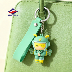 Longzhiyu, usine OEM depuis 20 ans, porte-clés <span class=keywords><strong>en</strong></span> caoutchouc PVC 3D personnalisé, porte-clés de personnage mignon, style de dessin animé créatif, porte-clés cadeau - Product Image 3