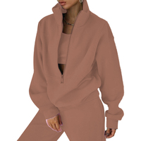 Usine européenne et américaine automne et hiver nouveau sac de pull à revers haut fermeture éclair sweat-shirt femme pull