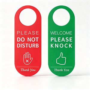 Étiquette de porte personnalisée en PVC imperméable avec logo imprimé pour hôtel, bureau, publicité en gros - Product Image 2