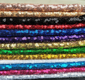 Tela de encaje de malla bordada de 3 mm para vestido de novia, tela de <span class=keywords><strong>punto</strong></span> elástica metálica con lentejuelas para vestidos de mujer y niñas, lista para enviar - Product Image 1