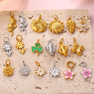 จี้ดอกไม้โลหะผสมสังกะสีรูปดอกกุหลาบและดอกทานตะวัน อุปกรณ์ตกแต่งเครื่องประดับ DIY ของขวัญสำหรับทุกเพศ องค์ประกอบตกแต่ง - Product Image 2