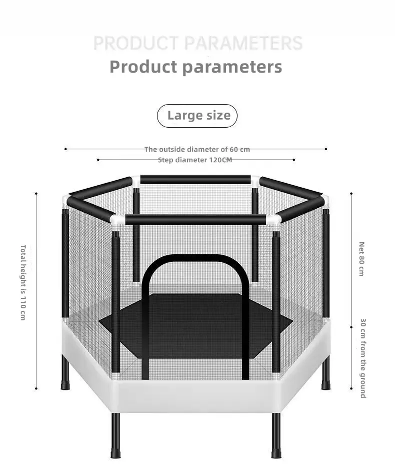 Kindertrampolines Voor Volwassenen Springen Met Behuizingen Rond Buiten Diameter120cmtrampoline Buiten Met Vangnet